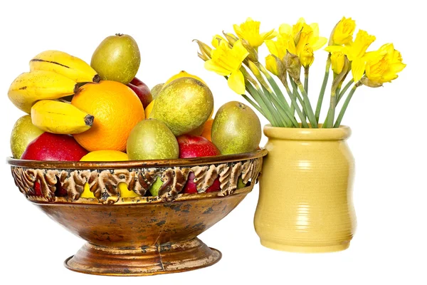 Fruits and Daffodil — Stock Photo, Image