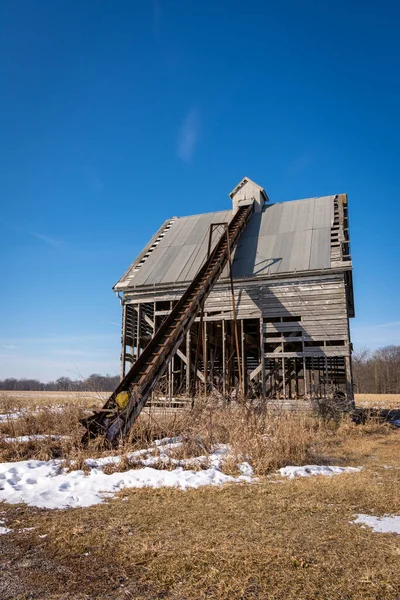 Antiguo Granero Transportador Abandonado Condado Lasalle Illinois — Foto de Stock