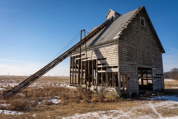 Antiguo Granero Transportador Abandonado Condado Lasalle Illinois — Foto de Stock