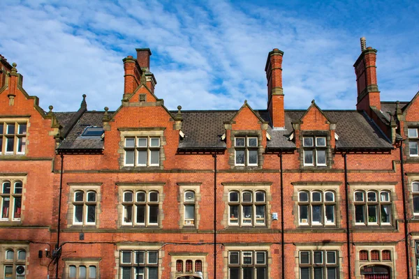 Old Courts Wigan Centro Ciudad Con Cielos Azules Detrás Construido — Foto de Stock