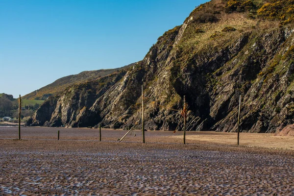 Cliff Ansikten Och Stenar Sandyhills Beach Solway Coast Dumfries Och — Stockfoto