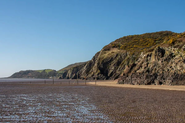 Rotswanden Rotsen Het Sandyhills Beach Solway Coast Dumfries Galloway Schotland — Stockfoto