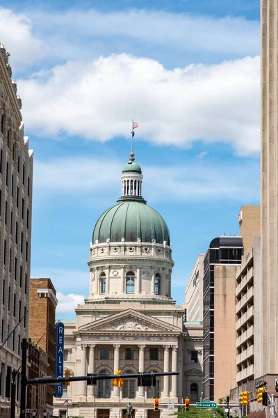Indiana Statehouse Capitol Building Blue Sky Indiana Usa — Stockfoto