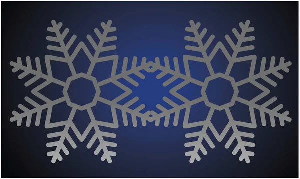 Two Snowflake Abstract Dark Background — Vettoriale Stock