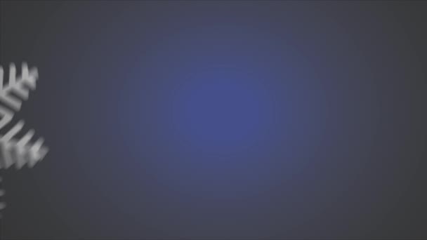 Two Snowflake Abstract Dark Background — стоковое видео