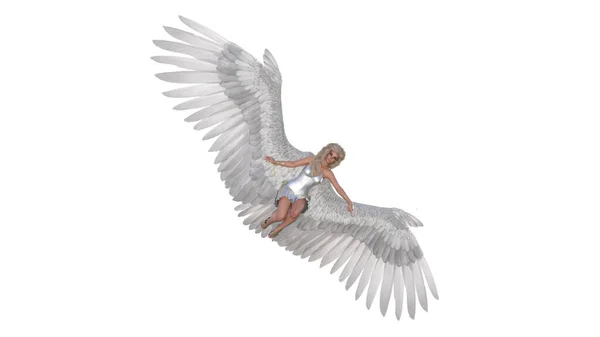 Angel Poses Your Pictures Angel Figurine Wings Flying Poses Isolated — стоковое фото