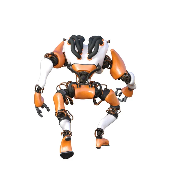 Cartoon Character Roboter Isolated White Background Character Collages Clipart Photobashing — Φωτογραφία Αρχείου