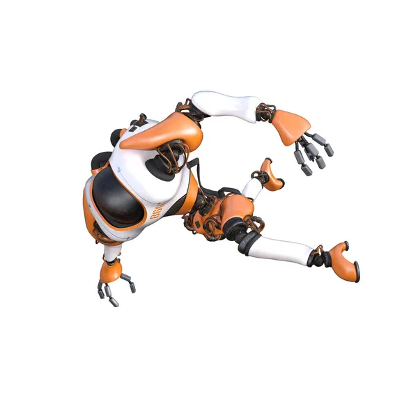 Comicfigur Roboter Isoliert Auf Weißem Hintergrund Charakter Für Collagen Clipart — Stockfoto