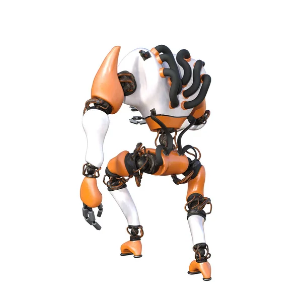 Cartoon Character Roboter Isolated White Background Character Collages Clipart Photobashing — Foto Stock