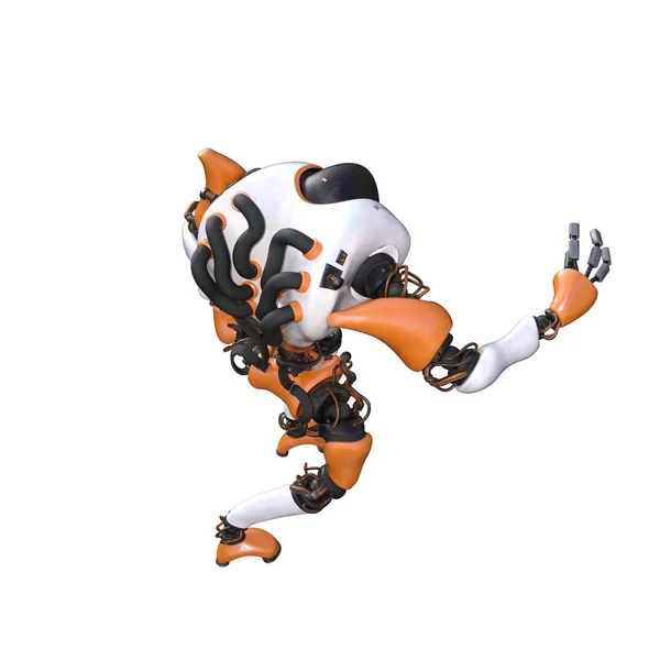 Cartoon Character Roboter Isolated White Background Character Collages Clipart Photobashing — 图库照片