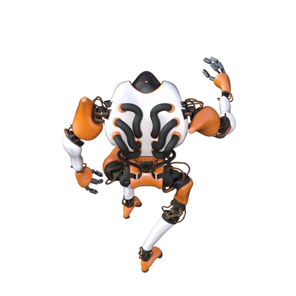 Comicfigur Roboter Isoliert Auf Weißem Hintergrund Charakter Für Collagen Clipart — Stockfoto
