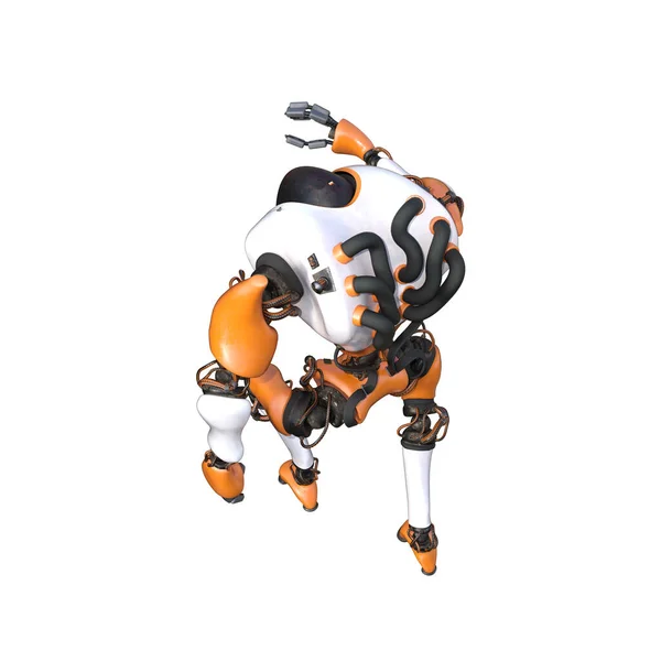 Cartoon Character Roboter Isolated White Background Character Collages Clipart Photobashing — 图库照片