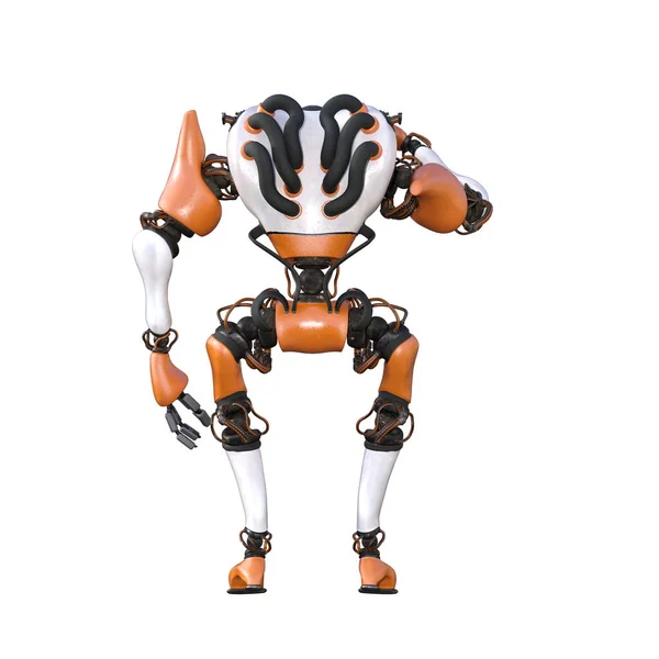 Cartoon Character Roboter Isolated White Background Character Collages Clipart Photobashing — Φωτογραφία Αρχείου