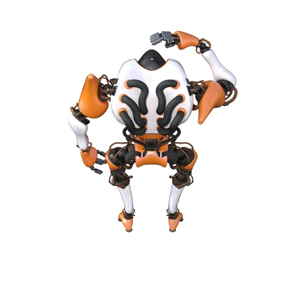 Cartoon Character Roboter Isolated White Background Character Collages Clipart Photobashing — Foto Stock