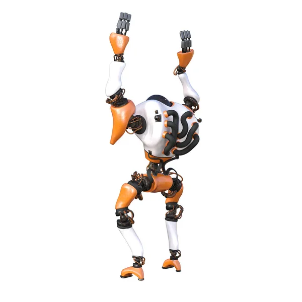 Cartoon Character Roboter Isolated White Background Character Collages Clipart Photobashing — 图库照片