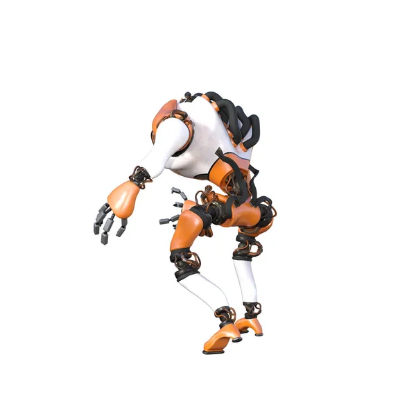 Cartoon Character Roboter Isolated White Background Character Collages Clipart Photobashing — Photo