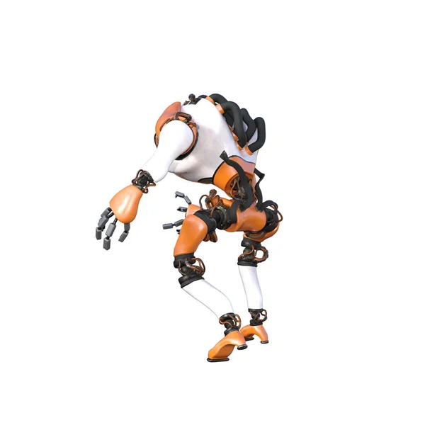 Cartoon Character Roboter Isolated White Background Character Collages Clipart Photobashing — 图库照片