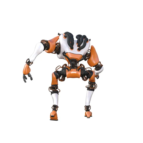 Cartoon Character Roboter Isolated White Background Character Collages Clipart Photobashing — Stok Foto