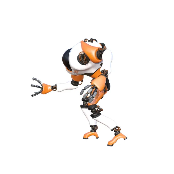 Cartoon Character Roboter Isolated White Background Character Collages Clipart Photobashing — Stockfoto