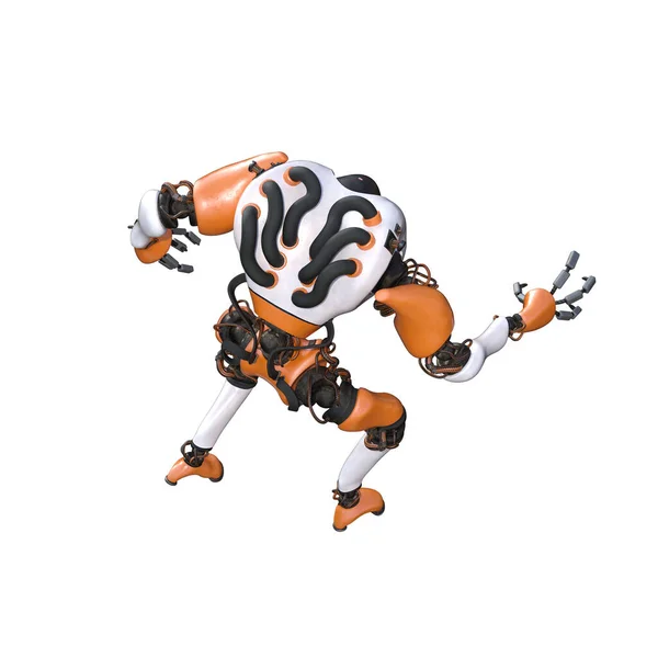 Cartoon Character Roboter Isolated White Background Character Collages Clipart Photobashing — Φωτογραφία Αρχείου