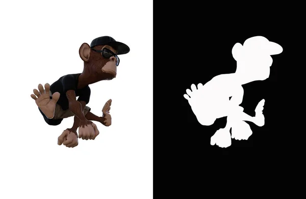 Toon Monkey Poses Your Composition Monkey Character Isolated White Background — Stock Fotó