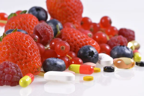 Vitamine und Nahrungsergänzungsmittel Stockbild