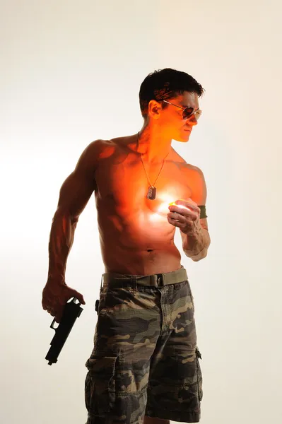 Hot military stud — Stock Photo, Image