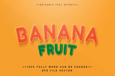 Koyu turuncu renkli muz kabartmalı yazı efekti. Pazarlama araçları için mükemmel 