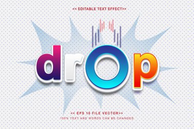 Renkli damla metin efekti. Promosyon banner dan pazarlama araçları için mükemmel