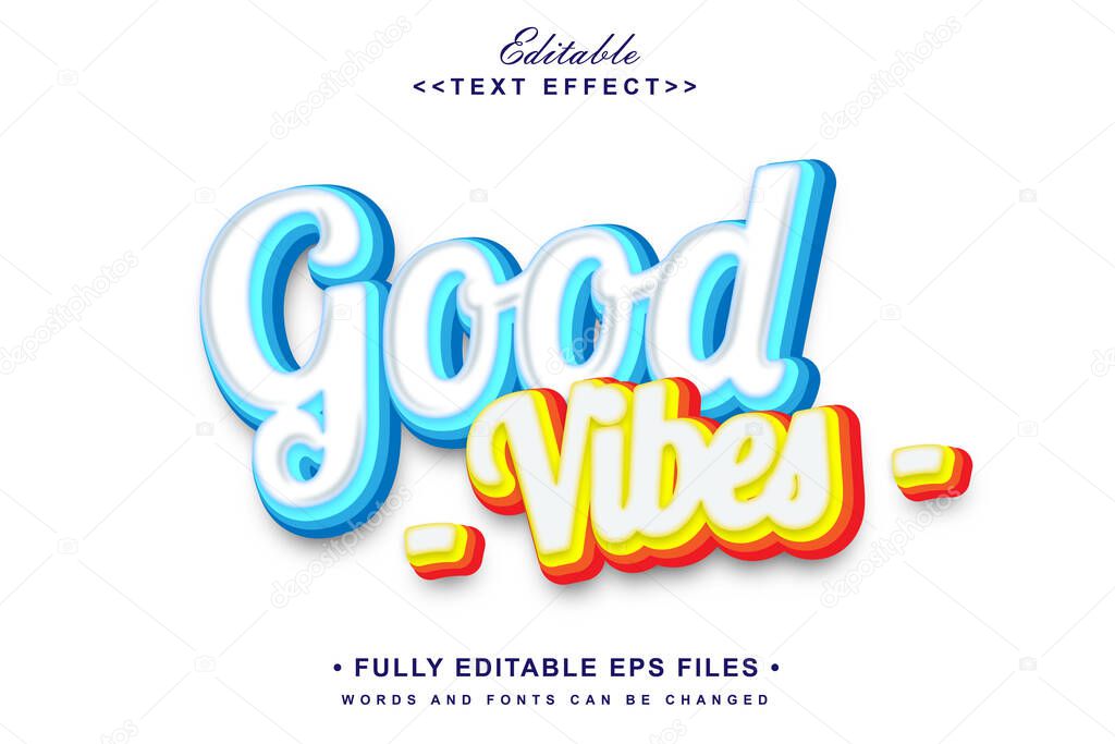 3d good vibes text effect