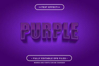  3d mor metin efekti tanıtım afişi için mükemmel