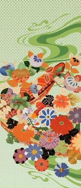 Japon kimono motifleri