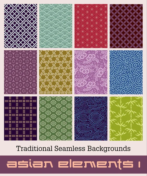 Traditional Japanese patterns — Stock Vector