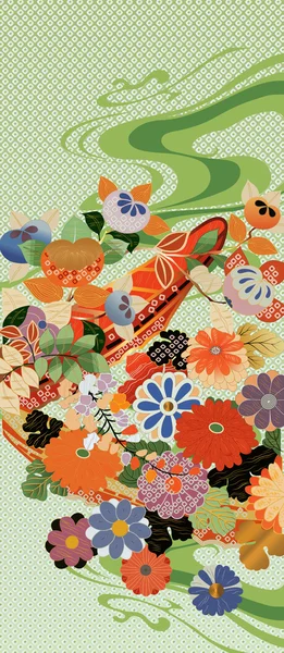 eaphi botanical motif yukata 14,724,919 Japanese kimono pattern