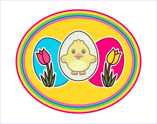 Baby chick in an egg — Stock Vector