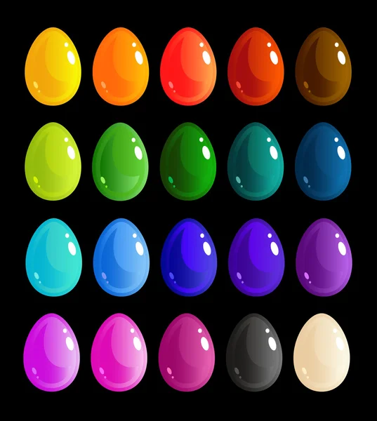 Conjunto de ovos icónicos — Vetor de Stock