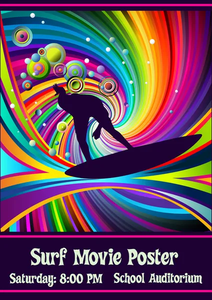 Affiche de film Surf — Image vectorielle