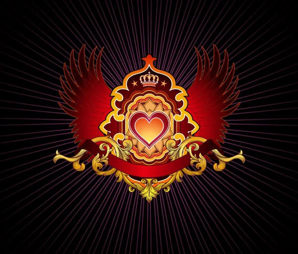 Alla hjärtans emblem — Stock vektor