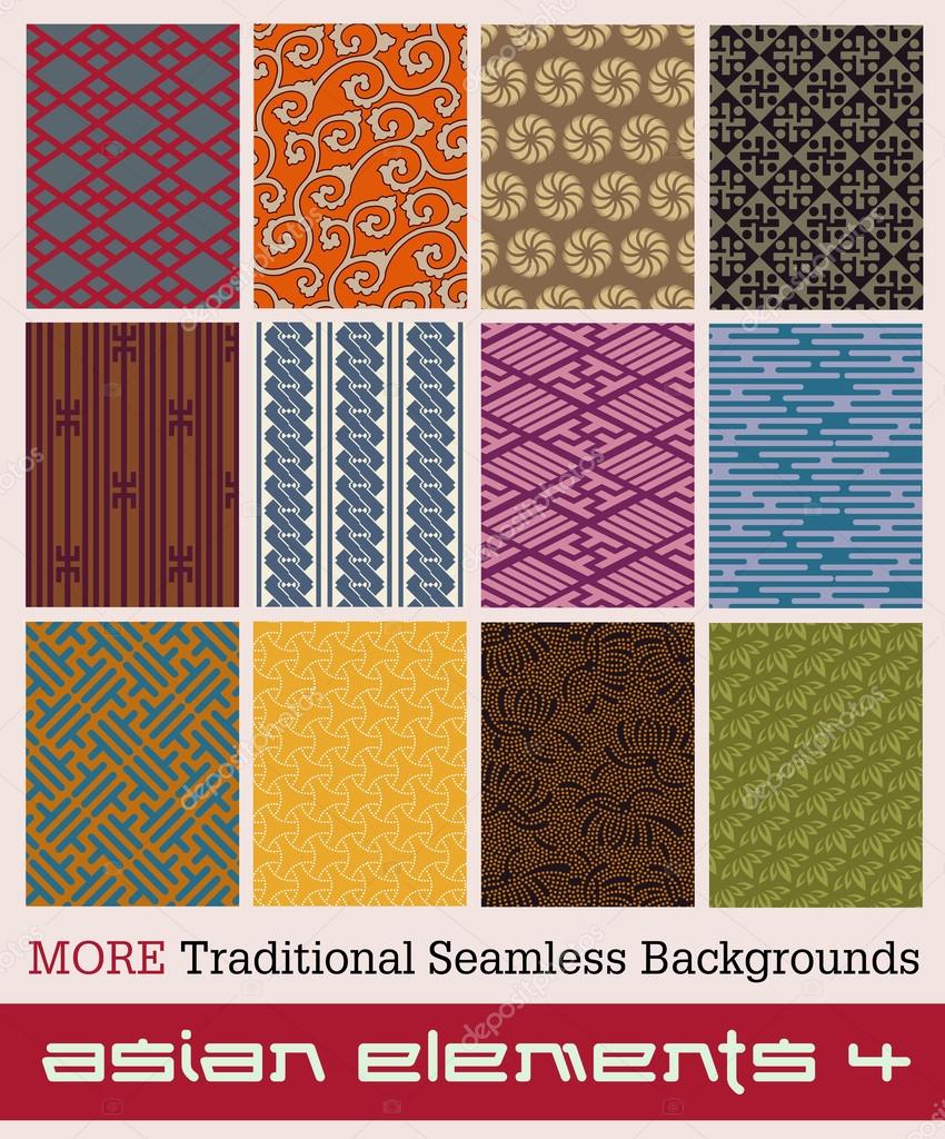 Traditional Japanese seamless patterns