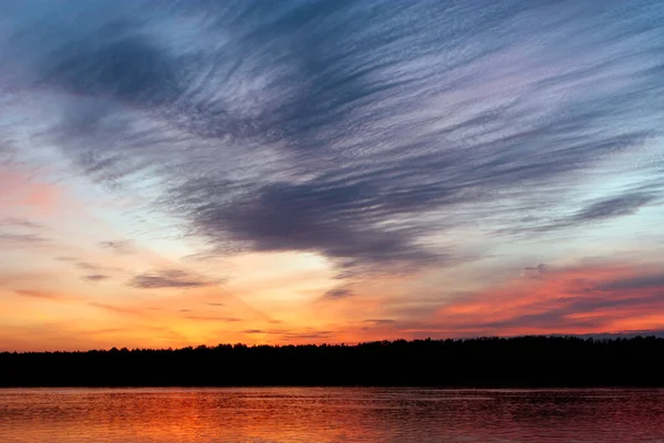 Céu Pôr Sol Sobre Água — Fotografia de Stock