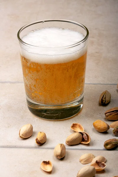 Glass Beer Pistachios Royalty Free Stock Images