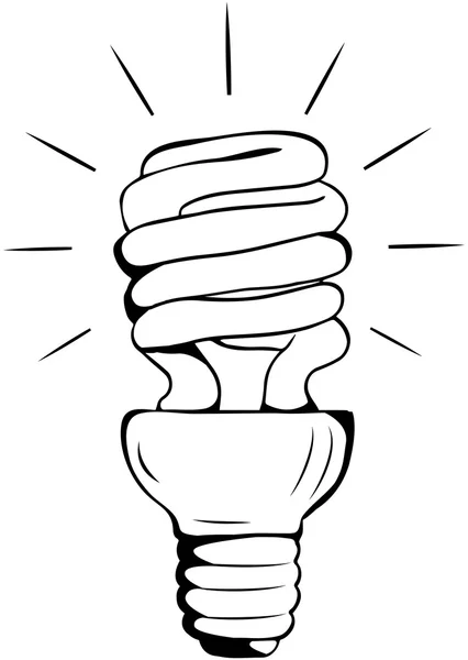 Сияние энергосберегающей лампочки — стоковый вектор