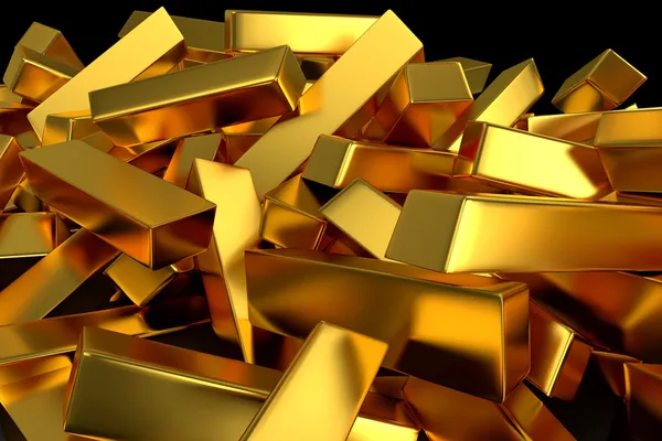 siyah zemin üzerine altın Bar yığını