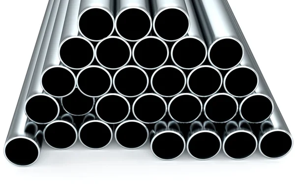 Metal tubes on whitre background — Stock Photo, Image