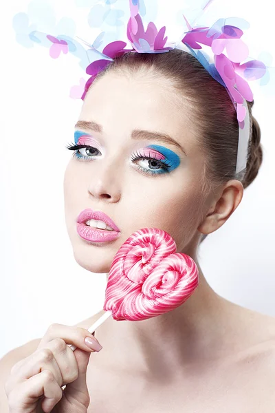 kadın holding lolipop