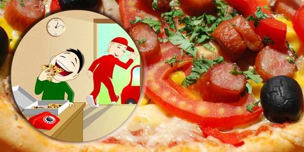 ピザの配達 ロイヤリティフリーのストック写真