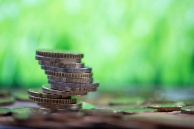 Altın ve gümüş sikke kapatın. Uzay kavramı Fonu, finans, bankacılık, yatırım, para veya diğer içerik kaydetmek için kopyalayın. Malezya paralar