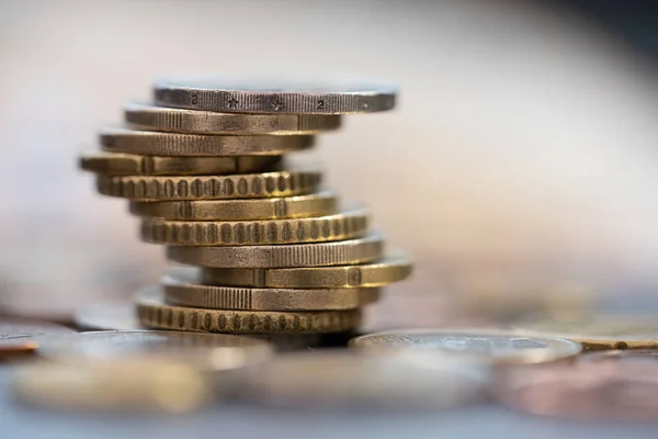 Coins Stacked Each Other Different Positions Coins Finance Business Concept — Stockfoto