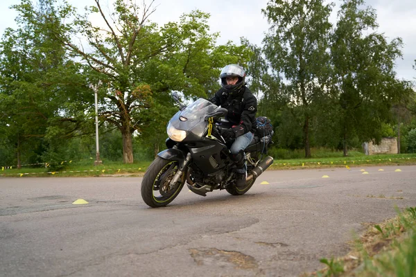 2021 Lithuania Kaunas Motogp Rider Motorcyclist Rides Fast Sport Bike — Stok Foto