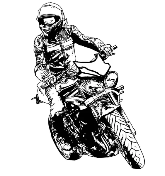 骑摩托车的人在空旷的沥青路面上骑摩托车 运动自行车 — 图库照片